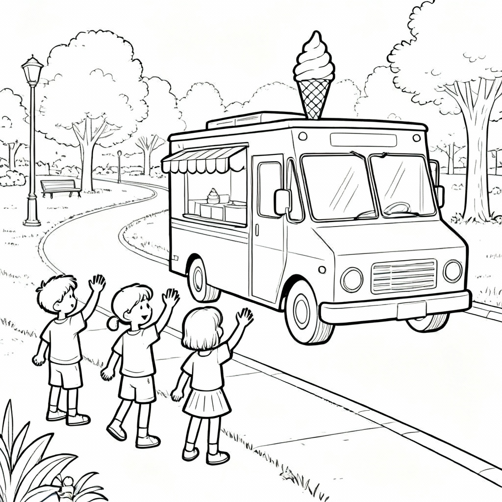 Balloon Truck Coloring Page
