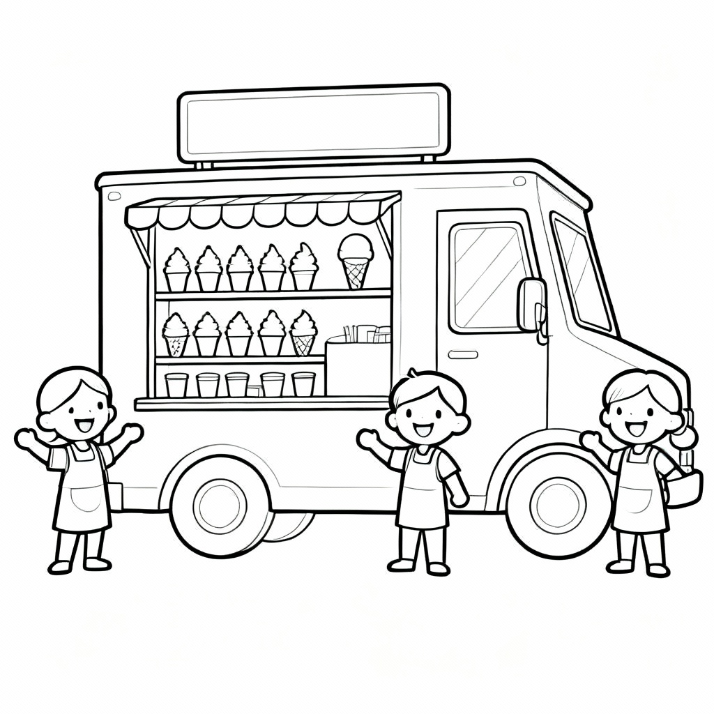 Cream Truck Coloring Page