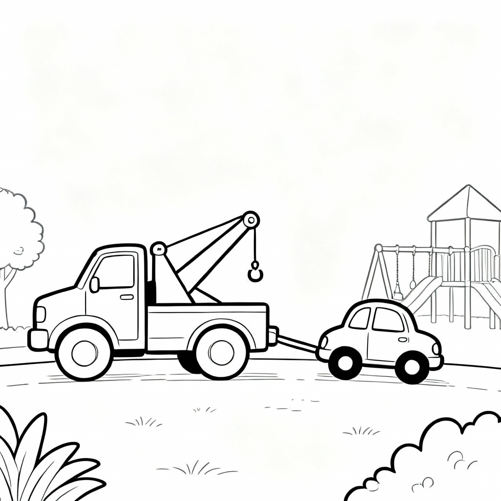 Playground Tow Coloring Page