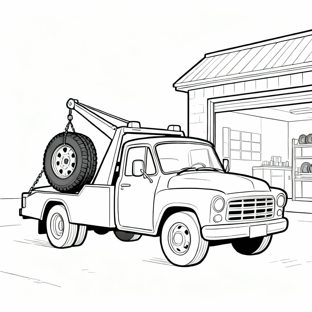 Spare Tire Coloring Page