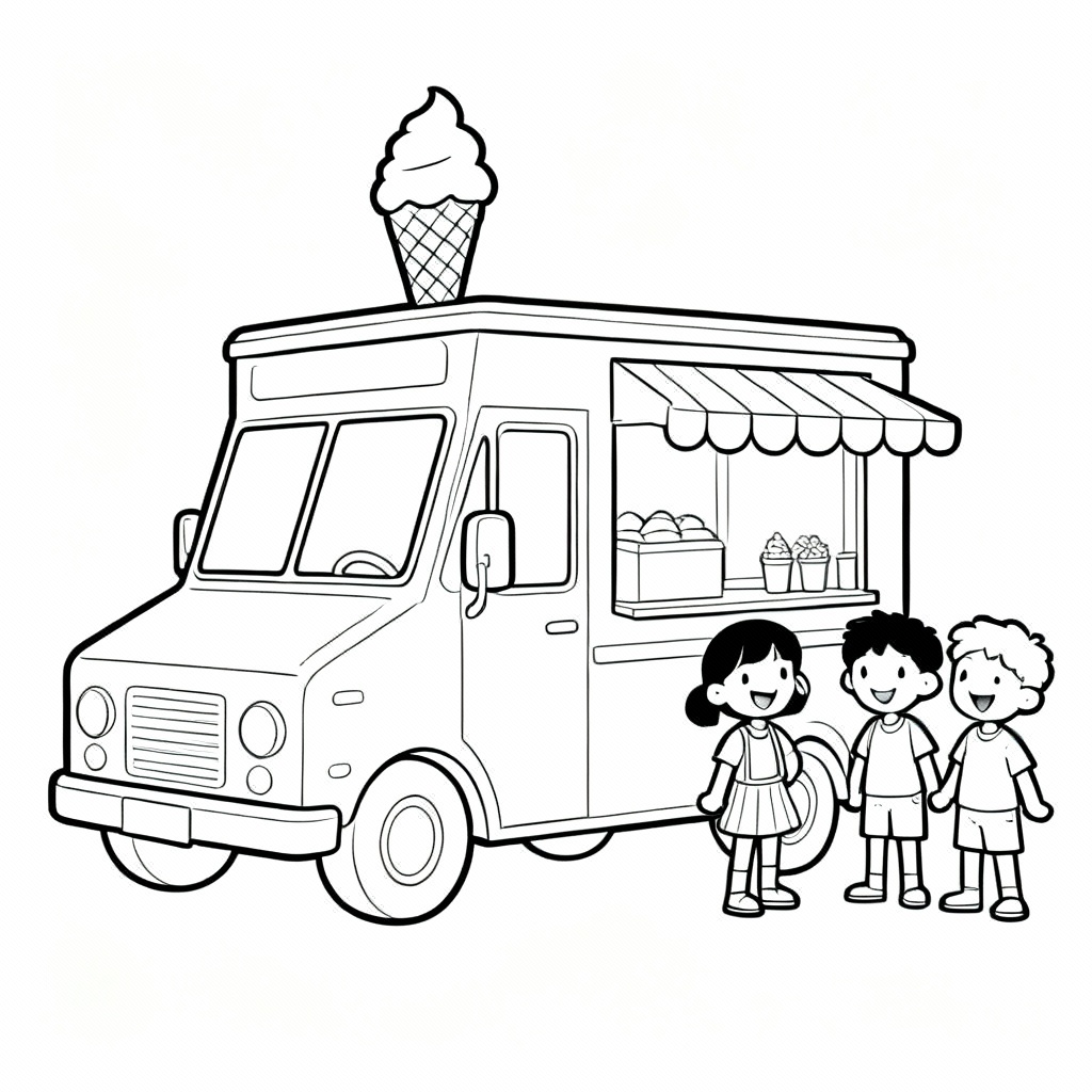 Tiny Farm Truck Coloring Page