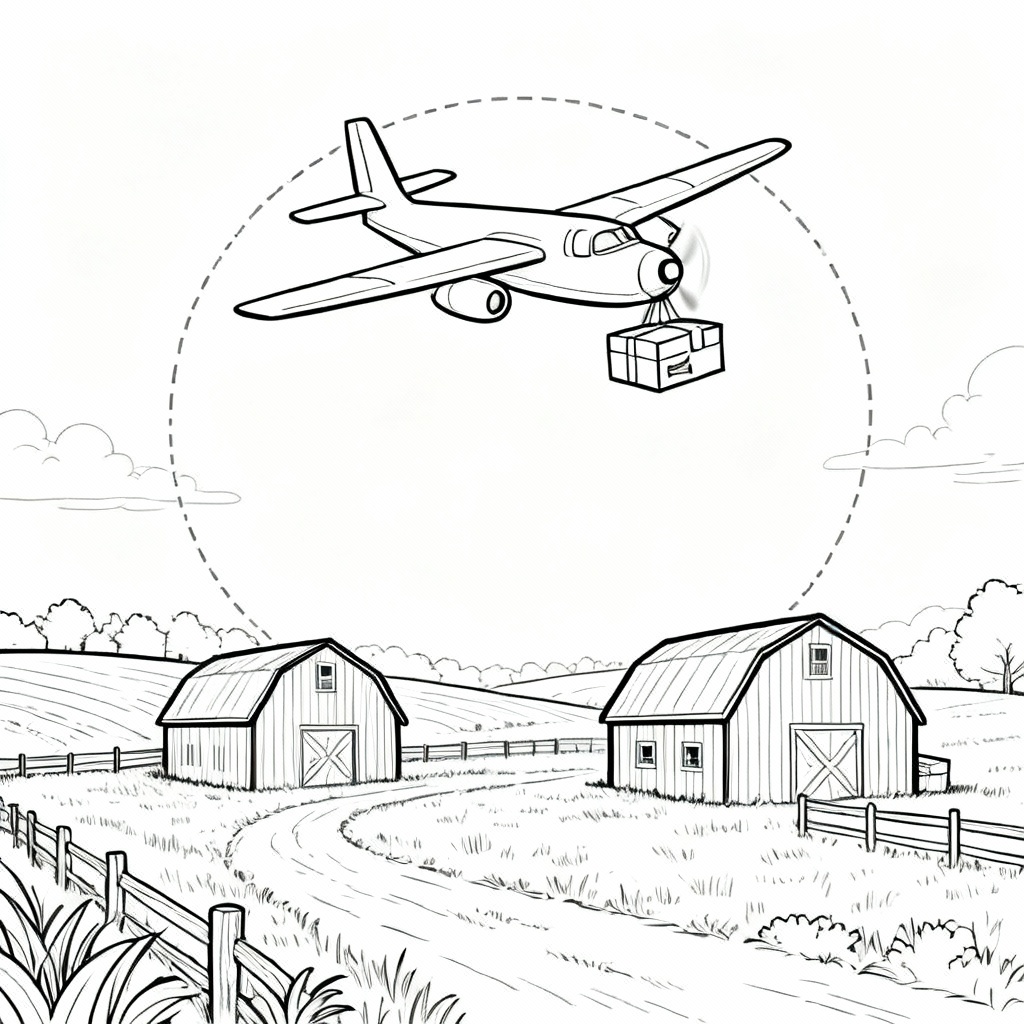 Cargo Plane Coloring Page