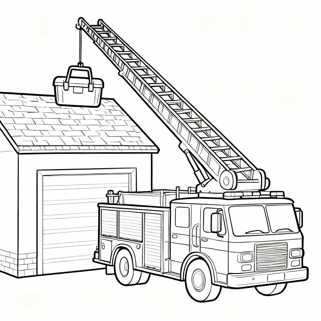 Fire Truck Engine Coloring Page