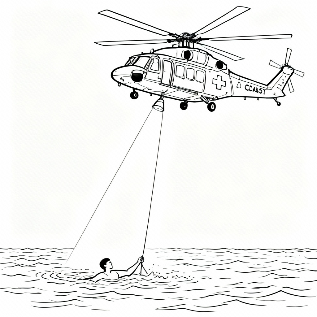 Kids Helicopter Coloring Page