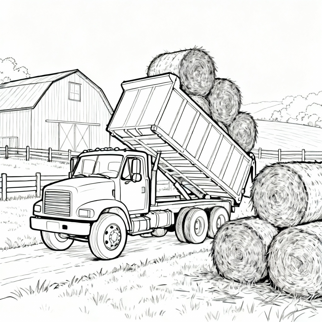 Farm Dump Truck Coloring Page