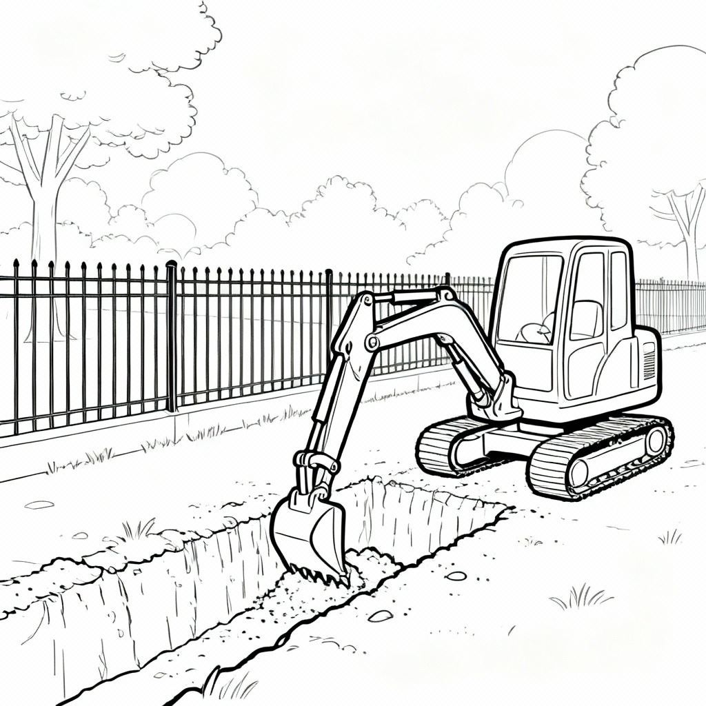 Excavator Channel Coloring Page