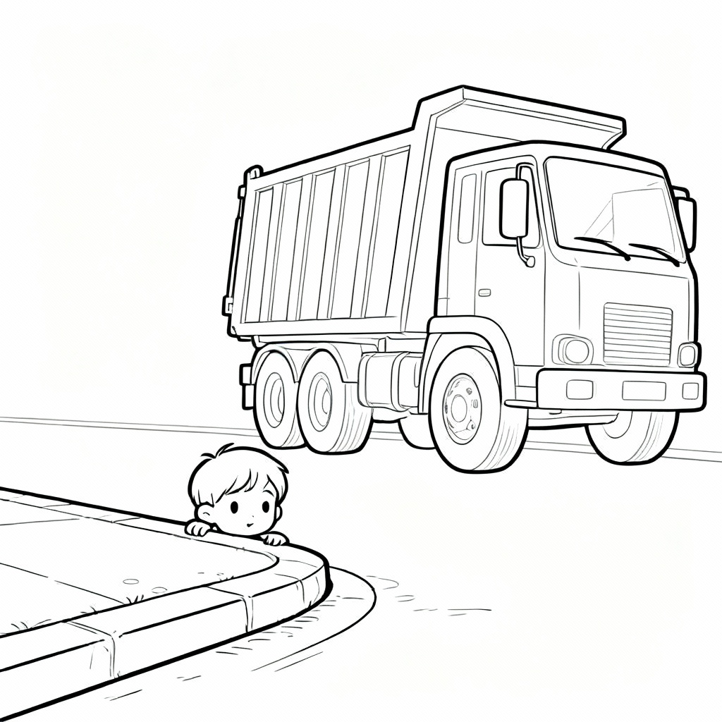 Tiny Dump Truck Coloring Page