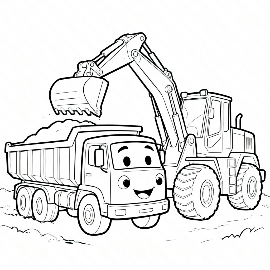 Kind Dump Truck Coloring Page