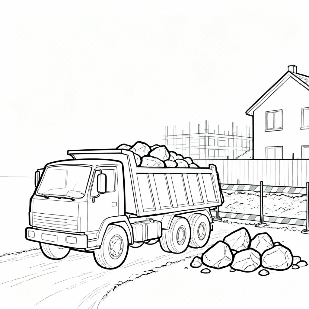 Zone Dump Truck Coloring Page