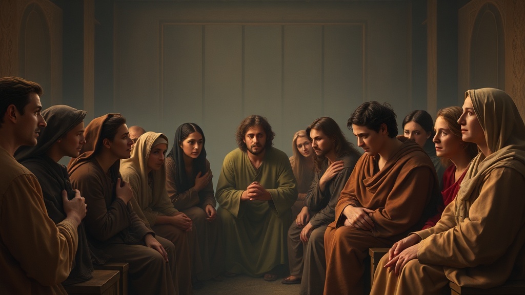 A contemplative, metaphorical religious scene for a sermon illustration