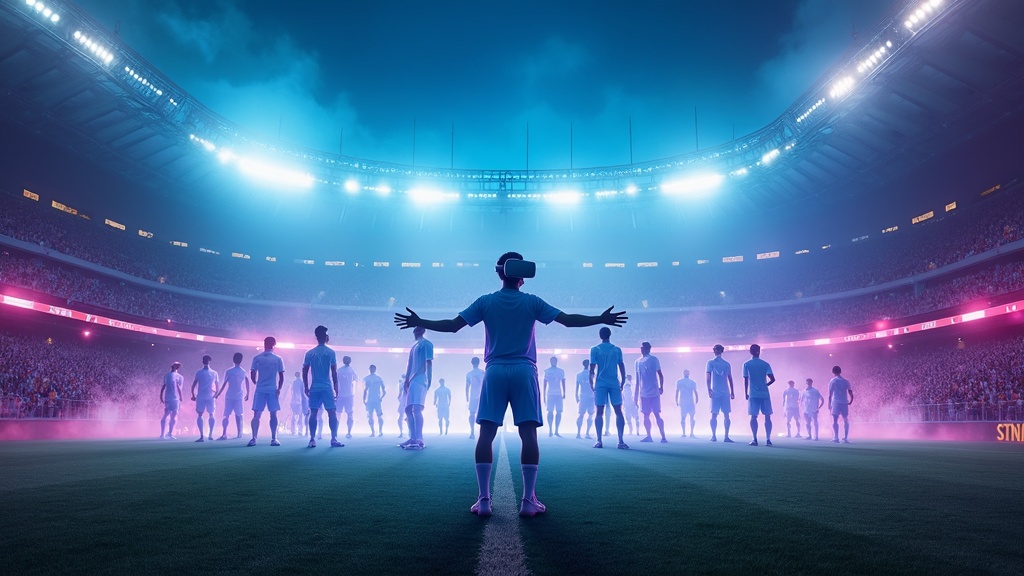 Aficionado disfrutando experiencia inmersiva de fútbol