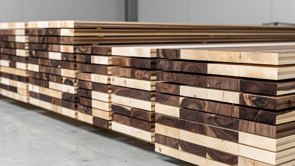 Planches de noyer en cours de séchage