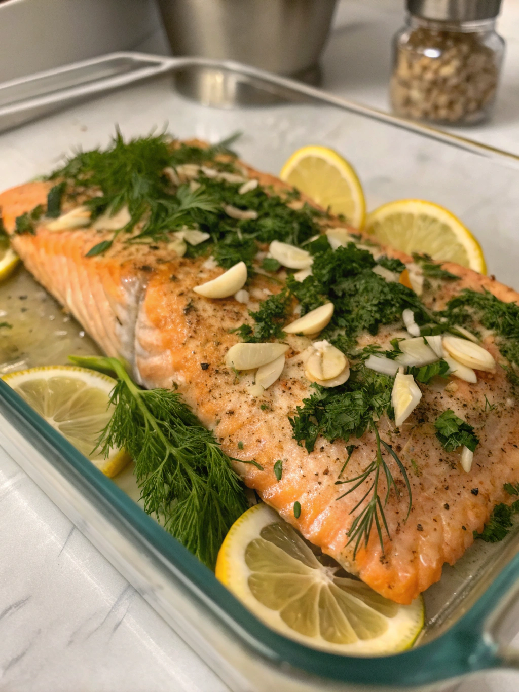 Baked Salmon With Garlic