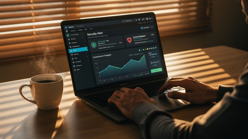 Security analyst monitoring automated response systems