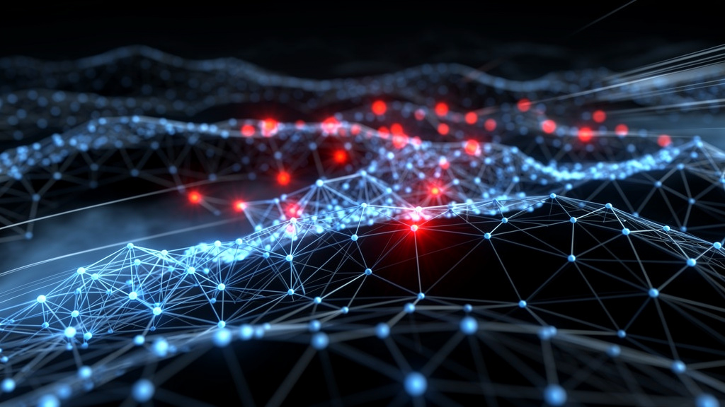 Network threat detection visualization with highlighted indicators
