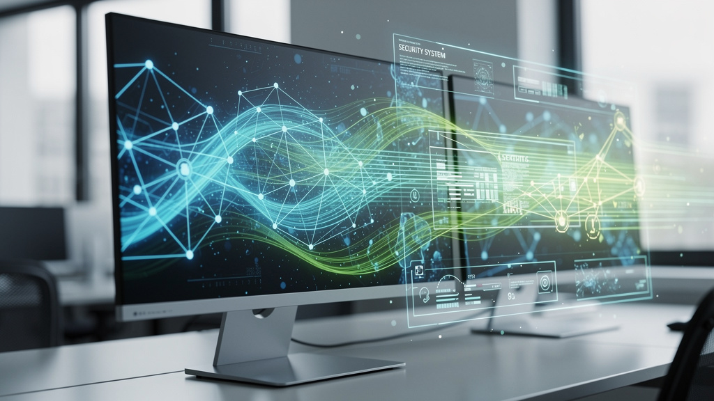 Interconnected security systems displaying real-time threat detection workflows