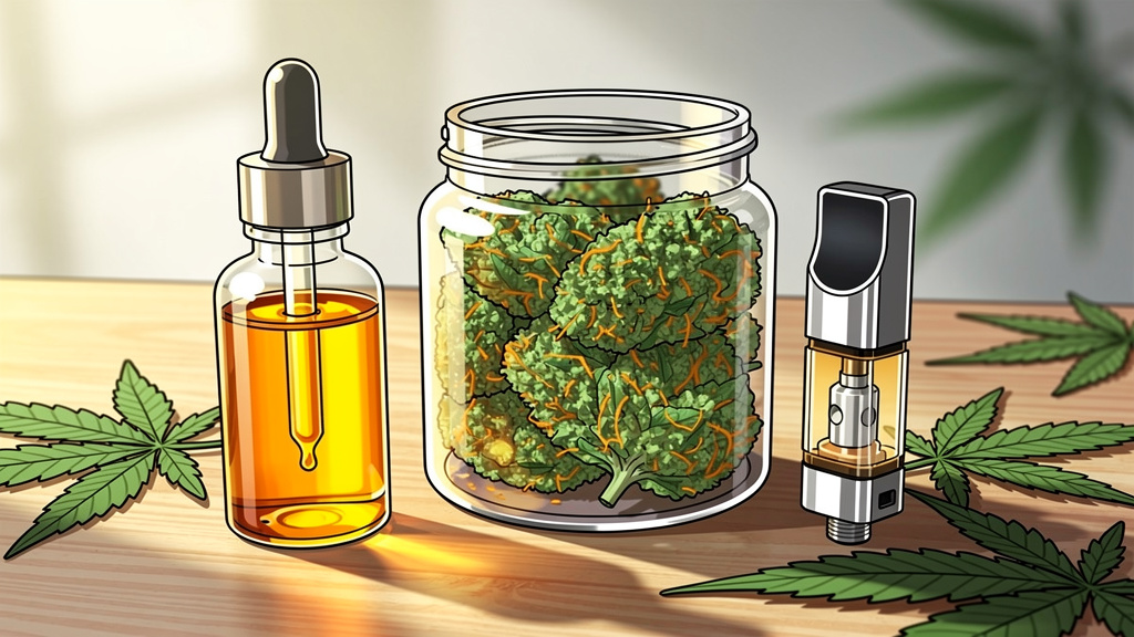 CBD oil, hemp flower, and vape cartridge comparison