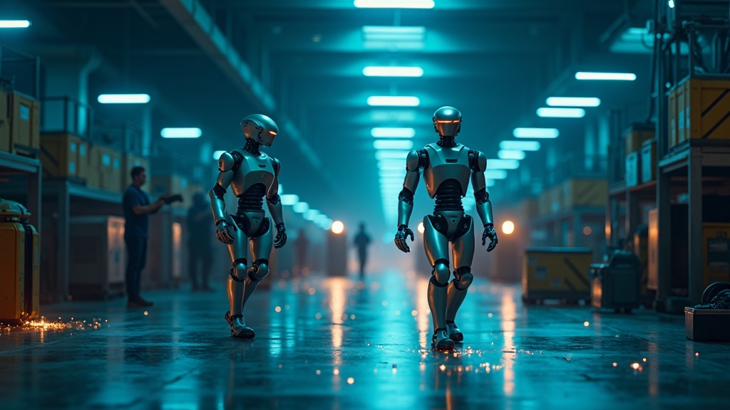 Robot Humanoide Galbot en un entorno de pruebas industrial