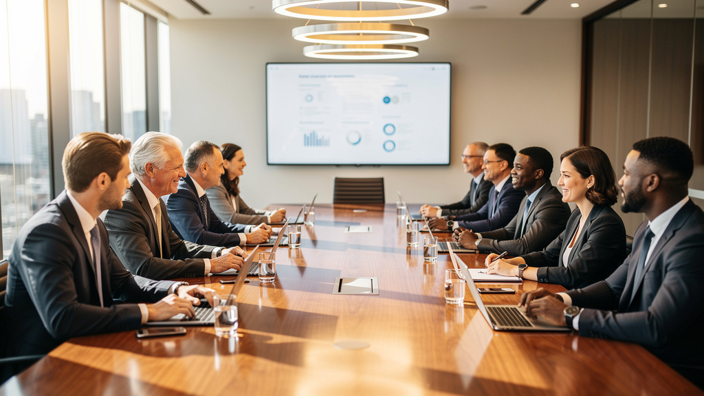 Reunión institucional representando la coordinación del notariado