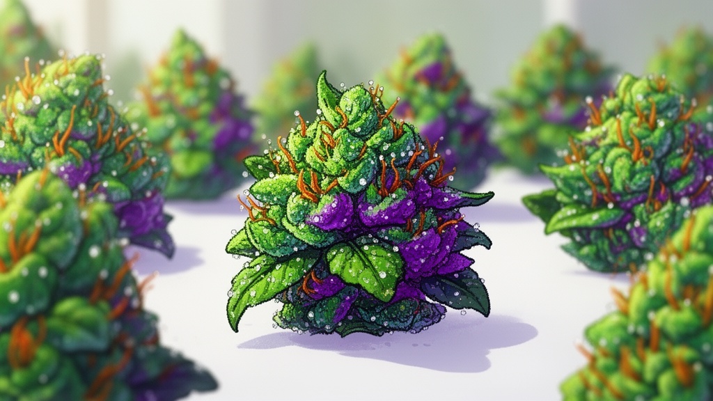 Premium cannabis flower varieties with vibrant colours and textures