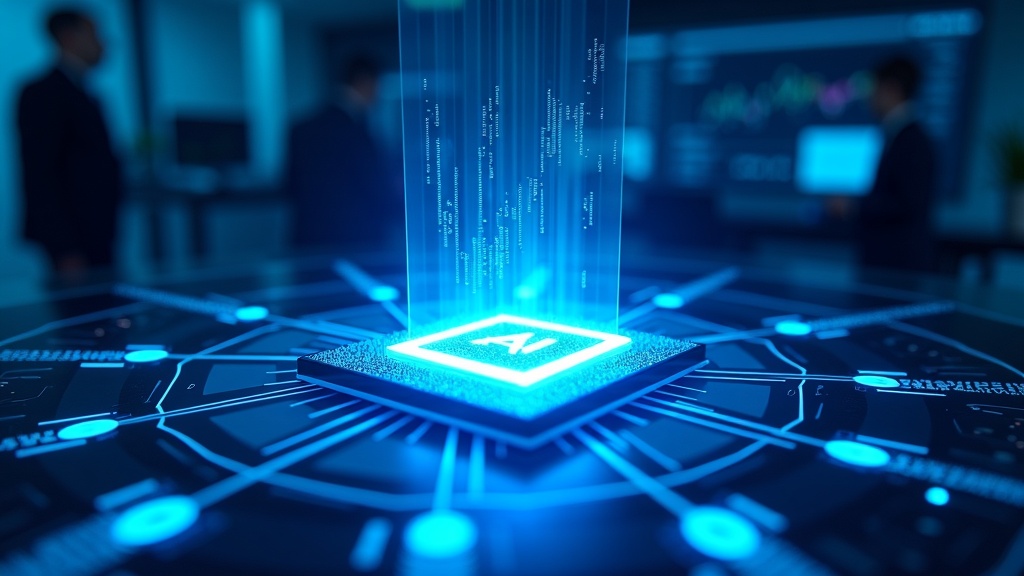 Chips de NVIDIA y la tecnología de Groq en un entorno futurista