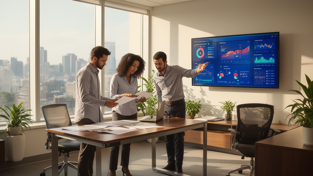 Healthcare professionals analyzing operational metrics together