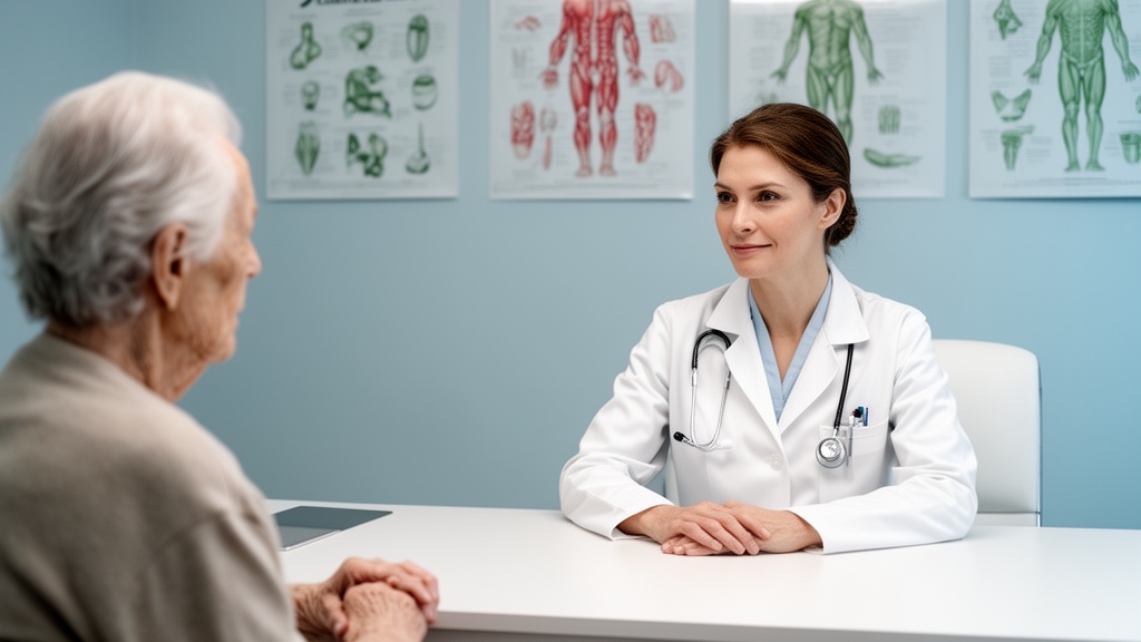 Doctor consulting with patient in modern clinic