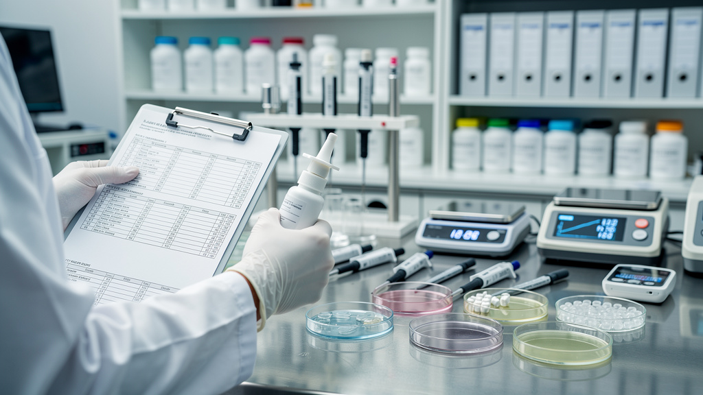 Laboratory quality control testing for nasal supplements