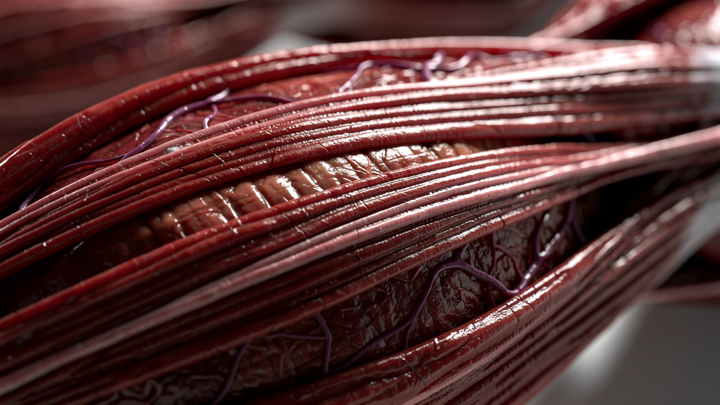 Detailed view of skeletal muscle tissue structure