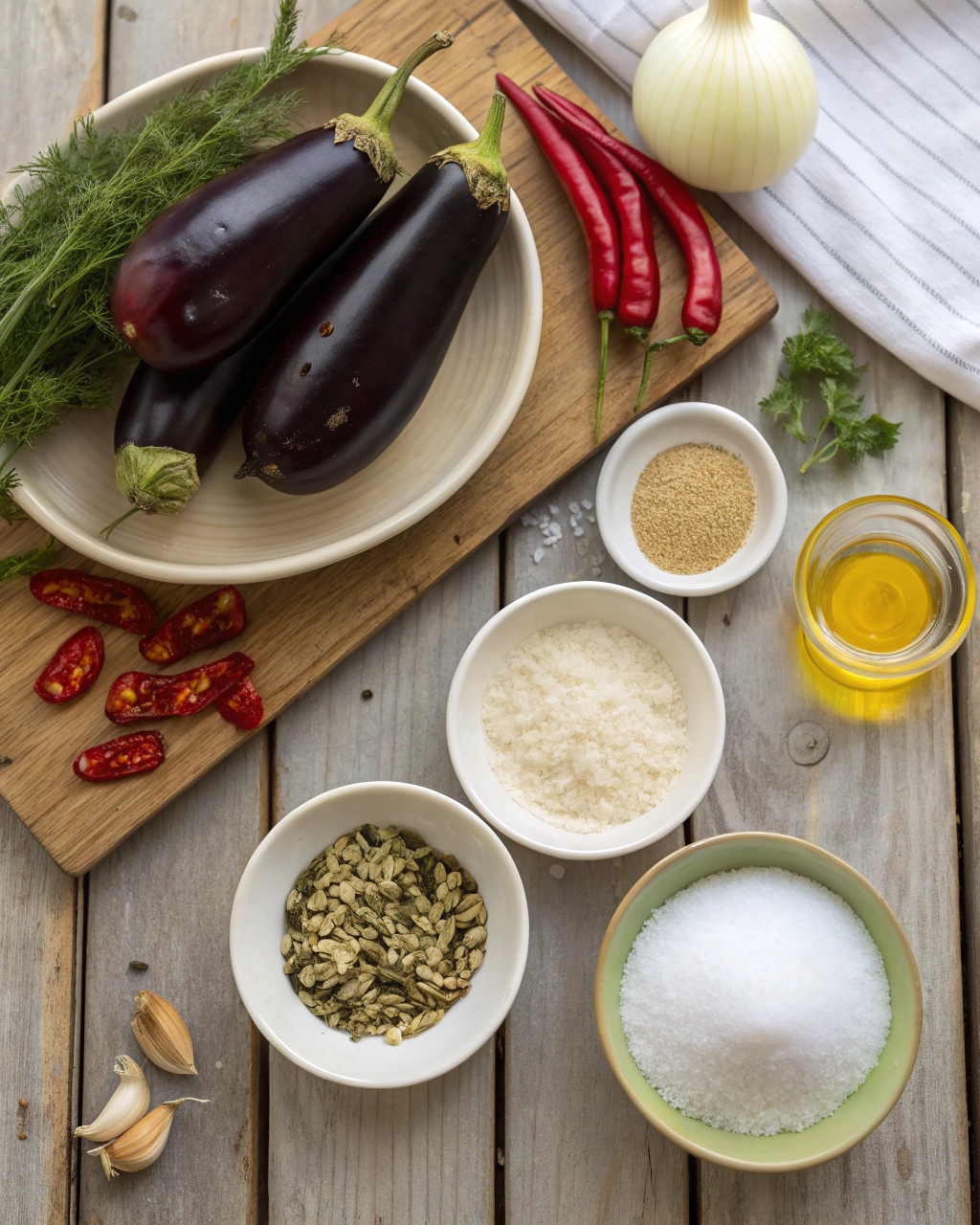 Italian Pickled Eggplant Ingredients