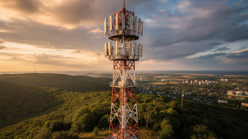 Terrestrial broadcast tower for DVB-T2 transmission