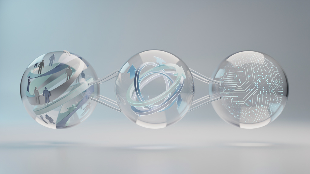 Visual representation of interconnected framework elements