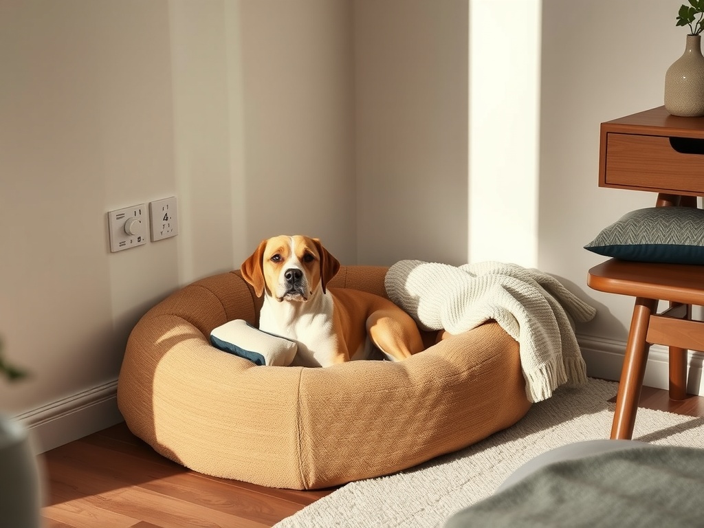 강아지가 편안하게 누워있는 안전한 공간의 펜스 구역