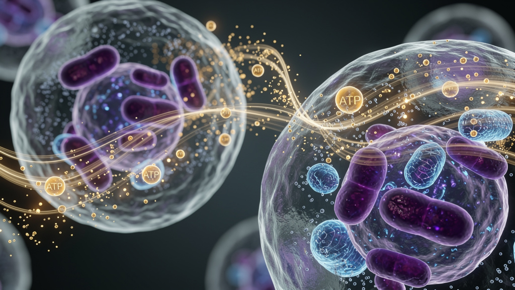 Cellular mitochondria producing energy with NAD