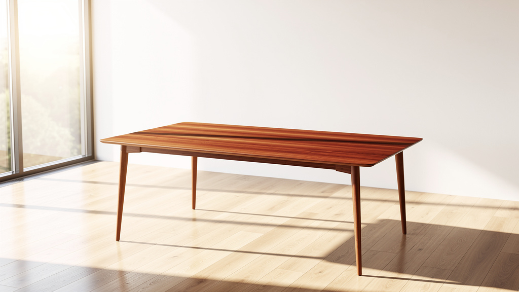 Table en bois de cerisier dans un intérieur moderne