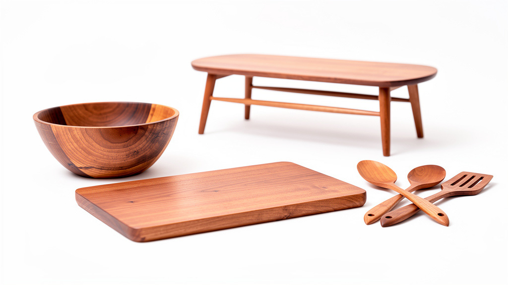 Collection d'objets en bois de cerisier polyvalents