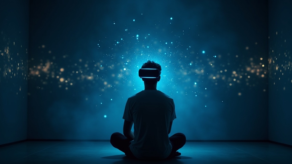 Niño recibiendo terapia con gafas de realidad virtual TechMed