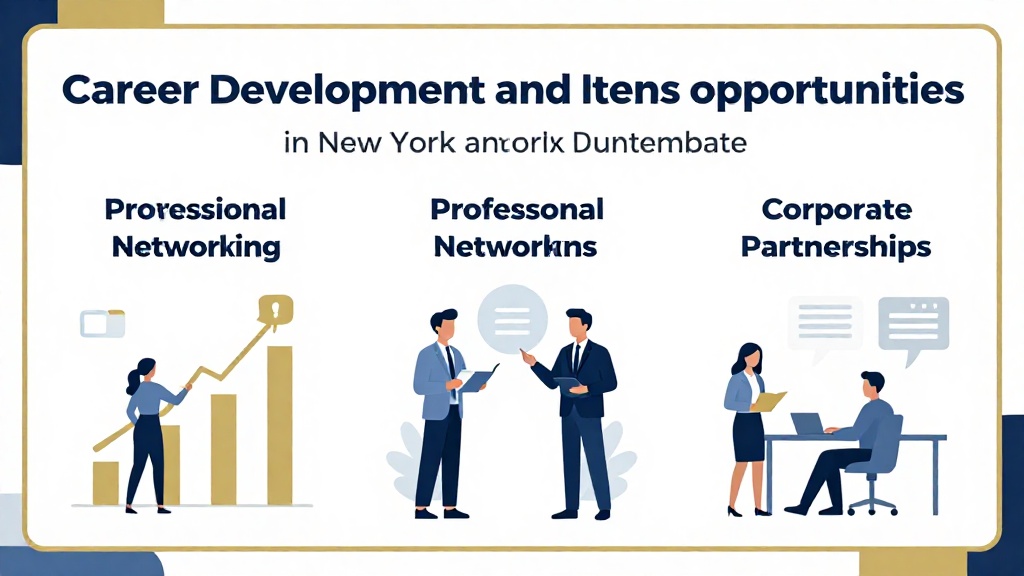 紐約職涯發展與實習機會視覺化圖表,展示企業合作夥伴關係與就業安置成功率