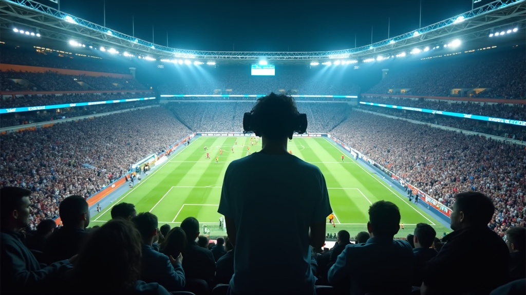 Aficionados usando gafas VR para ver el partido de LaLiga