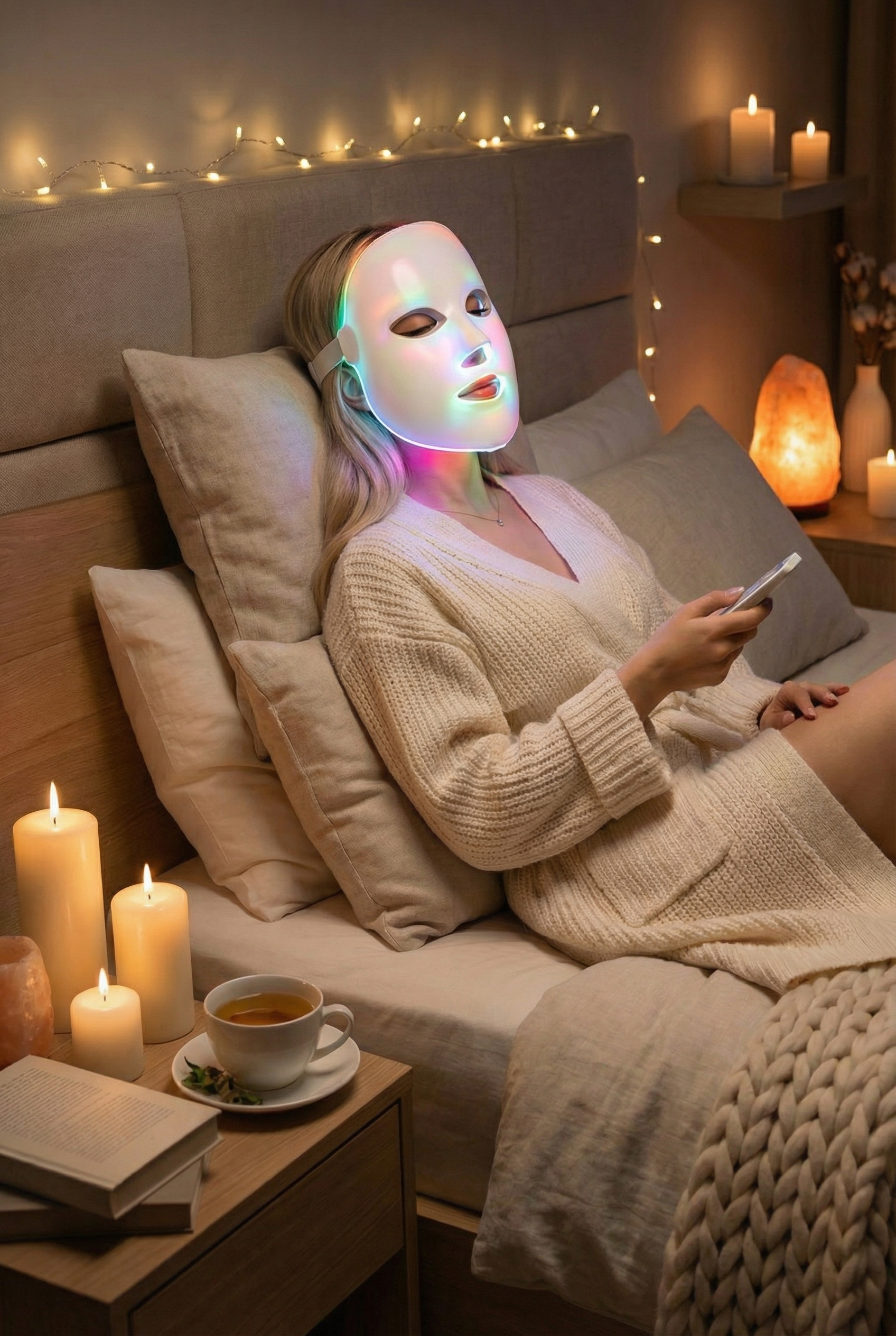 Red Light Therapy Mask for Face,Cordless LED Face Mask Light Therapy,USB C Rechargeable,Infrared Lights Masks for Home Working Travel Yoga Sleep : Beauty &amp; Personal Care