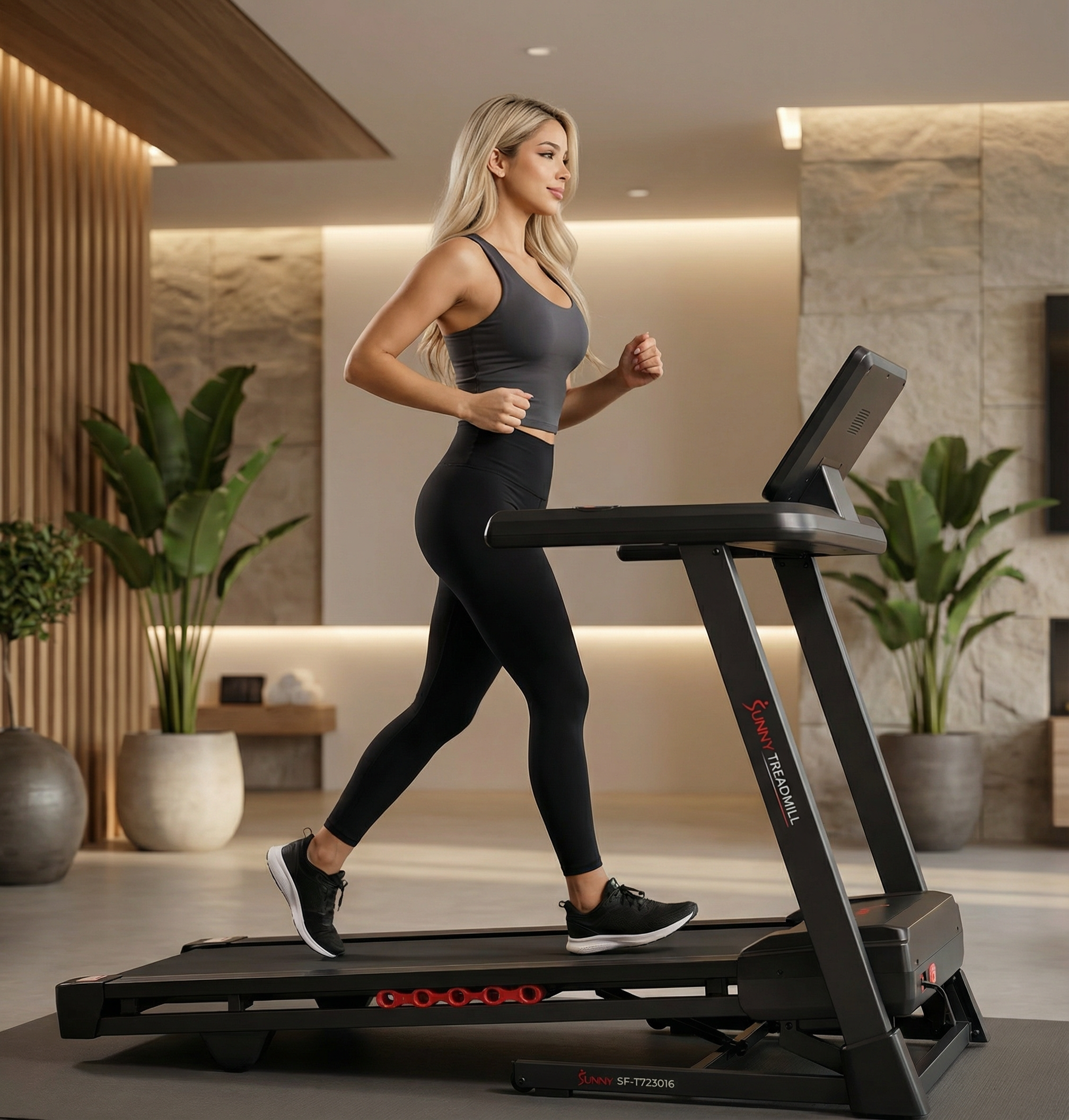 Amazon.com : Sunny Health &amp; Fitness Treadmill Elite Smart Auto Incline for Home Use, 20” Wide Running and Walking Deck, Flex Shock Suspension with 300 LB Weight Capacity Bluetooth SunnyFit App - SF-T723016… : Sports &amp; Outdoors