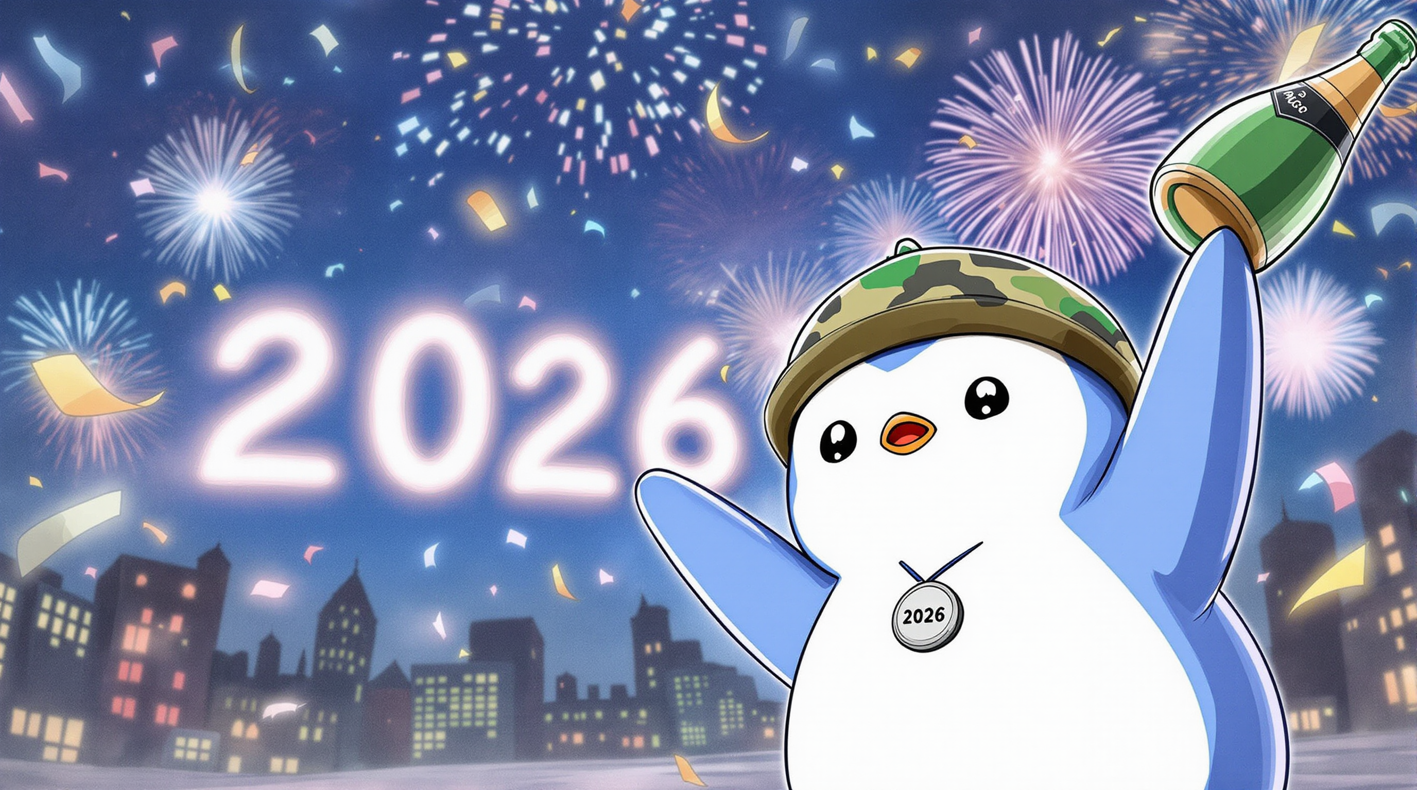 Happy New Year 2026 from Reedin.eth and pudgy #1123