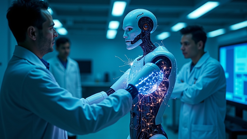 Interacción humano-robot con piel electrónica sensible