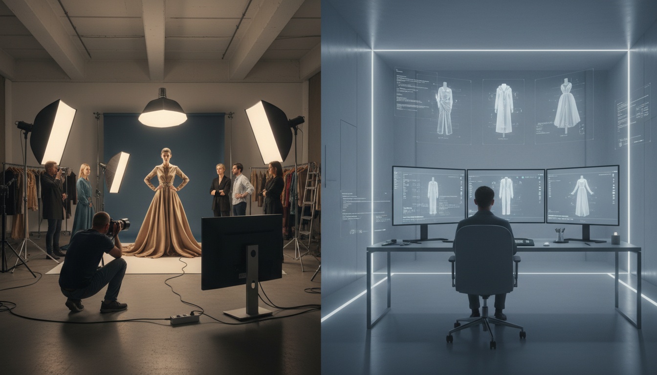 Comparação de custos fotografia tradicional vs AI