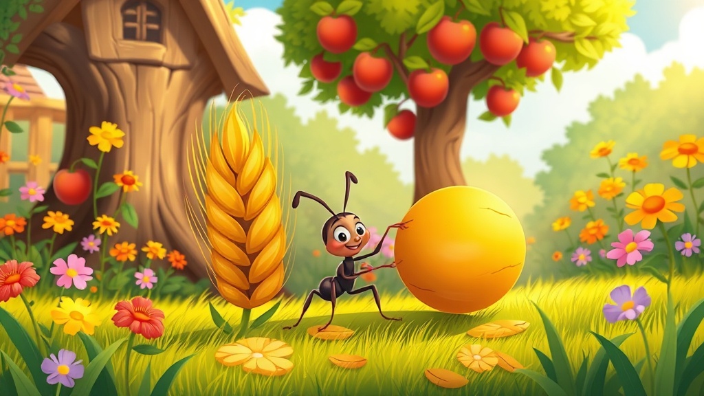 قصة النملة الصغيرة والحبة الذهبية - قصص قصيرة