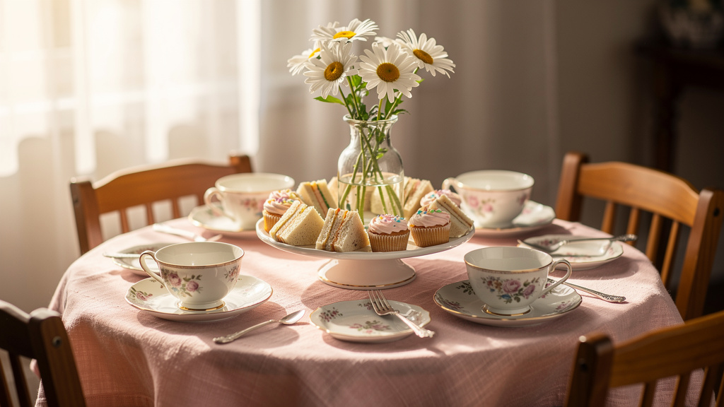 Beautiful tea party setup for children
