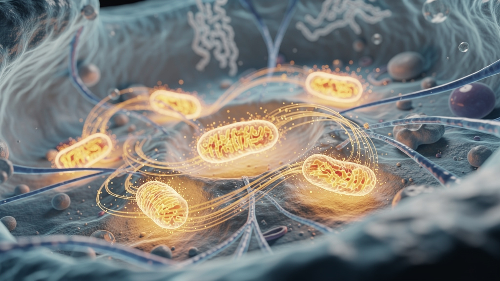 Mitochondria producing cellular energy in human cells