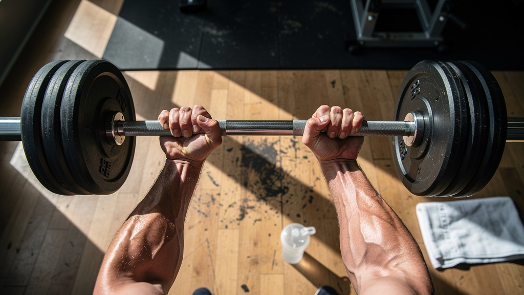 Athlete training with barbell for performance and recovery