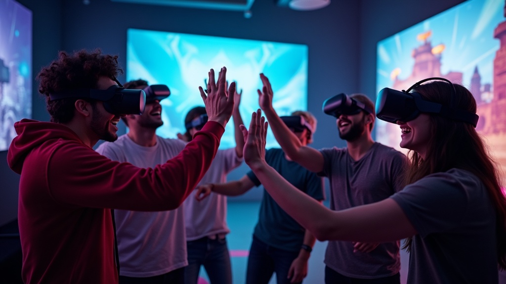 Dos jugadores disfrutando de una experiencia VR en Virtua Barcelona