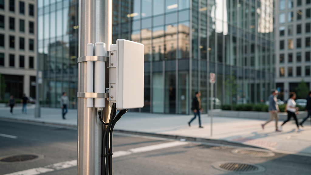 5G small cell mounted on city infrastructure